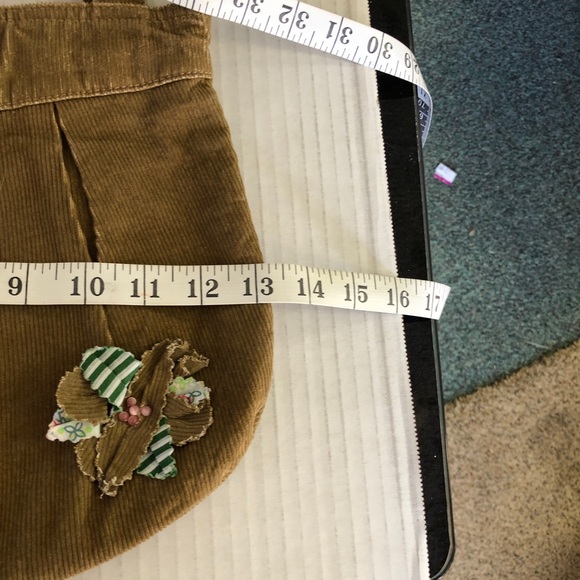 LiLu Very Cute Fun Tan Corduroy Floral Purse Bag - Picture 4 of 11